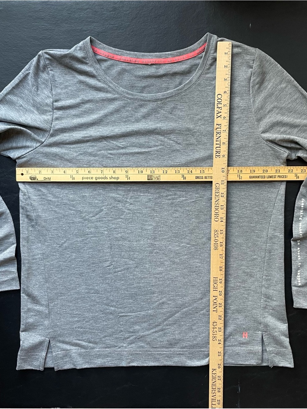 Gray Long-Sleeve Crewneck Top with Inspiring Quote - Picture 5 of 6
